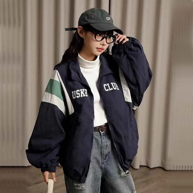 Y2K Vintage Japanese Zipper Bomber Jacket - Harajuku Streetwear Coat