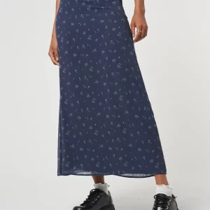 Y2K Vintage Midi Skirt - Fairycore Boho Elastic High Waist A-Line Swing Long Skirt