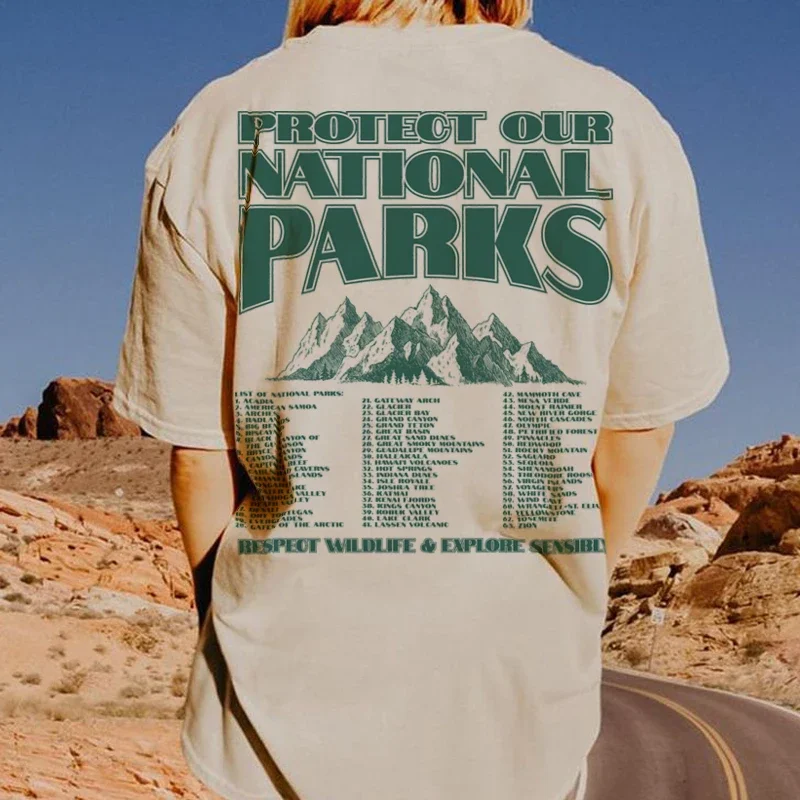 Y2K Vintage National Parks Back Print T-Shirt - Retro Aesthetic Outdoor Tee