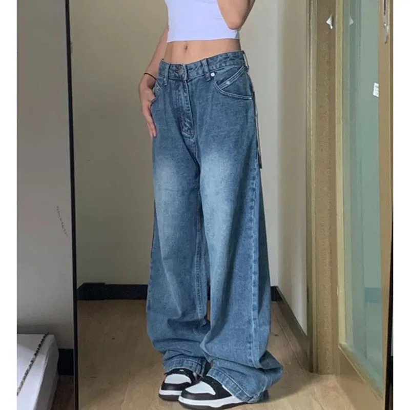 Y2K Vintage Oversized Wide Leg Jeans - Streetwear Baggy Denim Trousers