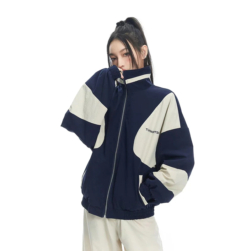 Y2K Vintage Patchwork Women's Jacket - Korean Hip Hop Streetwear