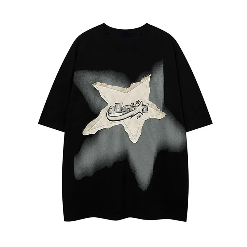 Y2K Vintage Star Print Women's T-Shirt - Summer Streetwear Fashion Top