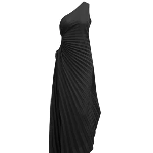 Y2K Vintage Women's Off-Shoulder Party Dress with Drawstring Pleats