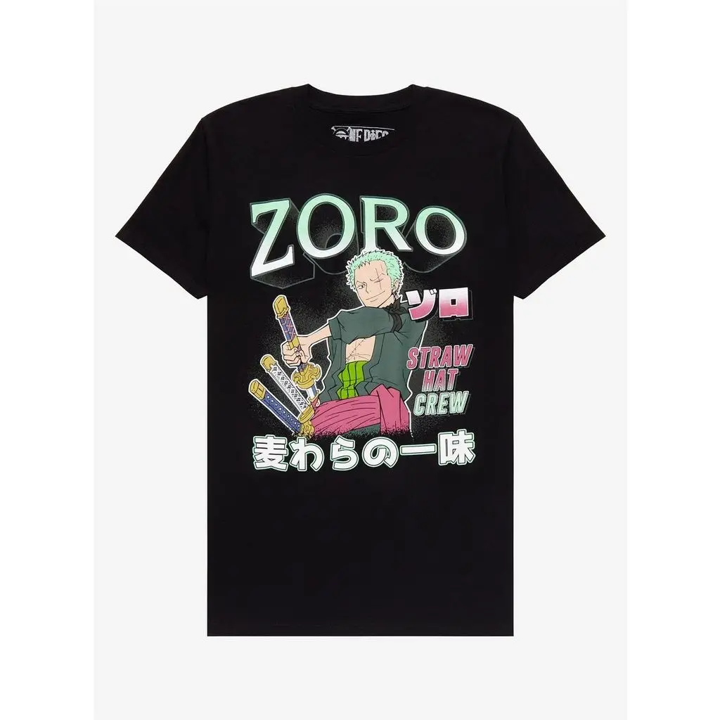 Zoro Cartoon Print Loose Round Neck Trendy T-Shirt